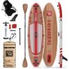 TIGERXBANG Tavola da SUP gonfiabile da 330 x 86 x 15 cm, set completo con accessori di alta qualità, iSUP extra largo per adulti e ragazzi, rosso peperoncino Pandora