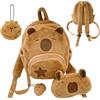 Generisch Capybara - Zaino in peluche, motivo cartone animato, per ragazze, in tessuto morbido con portamonete, accessorio da viaggio, tracolla regolabile, per scuola, palestra, pendolari, attività all'aperto