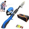 Xweptuy 4 Pezzi/Set Set da Pesca per Bambini Canna da Pesca telescopica Portatile Canna da per Principianti a 6 sezioni con Mulinello da Spinning, Borsa, Scatola per Attrezzatura per Ragazzi e Rag