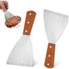Agatige Spatola per griglia inclinata, raschietto per pizza piatto in acciaio inossidabile a lama dritta per carne Teppanyaki Burger Barbecue Piastra Bistecca