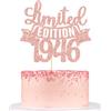 Gyufise 1 topper per torta in edizione limitata 1946 oro rosa glitterato Happy 80th Birthday Party Cake Decoration Supplies Cheer to 80 Years Cake Bunting Decor per 80° compleanno Party Photo Booth