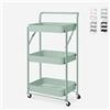 Produce Shop Carrello cucina pieghevole portavivande 3 ripiani maniglia ruote Pikas Plus - Verde