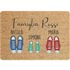 fashwork Tappeto Personalizzato con Nome Famiglia Scarpe 1 figlio Zerbino in Poliestere 60x40 cm