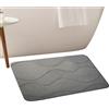 Gitekain Tappetino da bagno in terra di diatomee, assorbe l'acqua, design geometrico ad asciugatura rapida, antiscivolo, per WC, cucina, vasca da bagno, piscina, uso spa, nero, blu, grigio, bianco