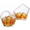 SLIAXINT set di 2 diamante bicchieri da whisky 250ml bicchiere di cristallo apertura inclinata design minimalista bicchiere whisky senza stelo bicchierini per rum mojito cognac amaro e distillati