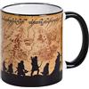 Elbenwald Il Signore degli Anelli - Tazza I compagni nella Terra di Mezzo, capacità 320 ml, lavabile in lavastoviglie e adatta al microonde in ceramica