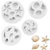 Naapesi Set di 4 Stampi in Silicone Creature Marine - Conchiglie, Stelle di Mare e Coralli per Decorazione Torte - Stampo Alimentare per Cioccolato, Fondant, Budino e Pasticceria Fai-da-Te