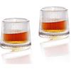 Earnmore - Bicchieri da whisky con decompressione rotabili, set di 2 Bicchieri Whisky Rum Cocktail Amaro Liquore Cognac Vino Bianco Cristallo Vetro Senza Stelo Tumbler(struttura verticale, 160ml)