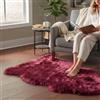 Infinity Leather Tappeto di Vera Pelle di Pecora - 100% Lana Naturale, Morbido, Soffice e Setoso, Plaid di Lusso per Camera da Letto, Divano o Pavimento, Caldo e Traspirante (90 x 60 cm) (Rosa Rossa)