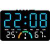LVYXON Orologio elettronico a LED con ampio display che mostra ora, data, temperatura e umidità, indicatore del livello di comfort, funzione sveglia, montaggio a parete o posizionamento sulla scrivania