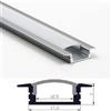 Pianeta Led Profilo alluminio LP3010 da incasso per strisce led barra rigida 2 MT copertura a scelta, Opaca