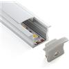 Pianeta Led Profilo 2 mt in alluminio modello ad incasso LP3020 per strisce a LED con cover a scelta, Trasparente