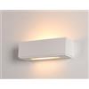 Pianeta Led APPLIQUE PORTALAMPADA LED DA MURO G9 22X7 CM IN RESINA DI GESSO W3027A, G9 2,5 WATT WHITE