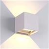 Pianeta Led Applique da parete alluminio bianco per interno / esterno IP65 11 W LED angoli luce regolabili, Bianco Neutro
