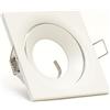 Pianeta Led Portafaretto quadro bianco orientabile in alluminio con connettore GU10 per faretti da incasso