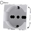 Mapam Presa Schuko Unel (16A-250V) Art 814B Bianco T1 compatibile Bticino Living