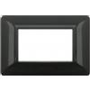 Mapam Placca Tecnopolimero Joy M8003-02 3 Posti Nero T3 compatibile Bticino Matix