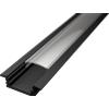Pianeta Led Profilo Alluminio Nero LP3010N da incasso per strisce LED 2 mt copertura a scelta, Trasparente