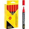 Idena Pennarelli indelebili, 10 pezzi in rosso | Punta arrotondata con spessore del tratto 1-3 mm, resistente all'acqua, ad asciugatura rapida, per cartone, plastica, 11568