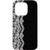 Soft Chic Patterns Custodia per iPhone 15 Pro Nero Bianco Polka Dot Vintage Pizzo Floreale Chic Estetica