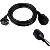 REV Prolunga da 3 m, con USB A, Schuko, 16 A/3680 W, per interni, nero