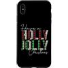 Have A Holly and Jolly Merry Christmas S Custodia per iPhone XS Max Plaid leopardato con bufalo Have A Holly and Jolly Merry Christmas