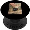 Japanese Cat Sakura Spring Cherry Blosso Gatto Giapponese Sakura Fiori Fiori Fiori Giardino Scena PopSockets PopGrip Adesivo