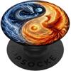Yin And Yang Dragons Phoenix Art Yin E Yang Draghi Estetica Fenice Giapponese PopSockets PopGrip Adesivo