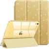 FINTIE Cover per iPad (A16) 11ª Generazione 11 (2025) / iPad 10ª Generazione 10,9 (2022) con Portapenne - Antiurto Glittering Trasparente Custodia Posteriore con Auto Sveglia/Sonno, Gold