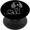Womens Girls Cavalier Mom Gifts T Shirts Minimalist Line Art Heart Cavalier King Charles Spaniel Dog PopSockets PopGrip Adesivo