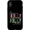 Have A Holly and Jolly Merry Christmas S Custodia per iPhone X/XS Plaid leopardato con bufalo Have A Holly and Jolly Merry Christmas