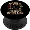 Fisherman Angler Lake Fishing Novelty De Scusa, non posso parlare, sono sulla mia altra linea, pescatore di spigole PopSockets PopGrip Adesivo