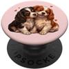 Tri Color Spaniel Dog Mom Gifts T Shirt Womens 2 Puppies Two Tricolor Cavalier King Charles Spaniel PopSockets PopGrip Adesivo