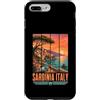 Sardinia Italy Retro Vintage Travel Post Custodia per iPhone 7 Plus/8 Plus Souvenir Turistico Sardegna Vacanze estive italiane metà secolo
