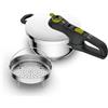 Tefal Mini pentola a pressione da 3 litri, in acciaio inox, cucina rapida e facile, compatta e sicura, 2 programmi di cottura, adatta a tutti i tipi di cucina, modello P2534047