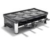 GreenPan Bistro Grill Raclette Antiaderente Senza PFAS, Tavolo grill elettrico per 8 persone, Griglia Raclette e Crepiera Reversibile 3 in 1, 8 Mini Teglie Antiaderenti e Spatola, Lavastoviglie,Nero