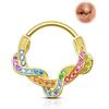 Agrewd Twist Septum Piercing Gioielli Oro Septum Anello 16G Colorato Helix Daith Piercing Gioielli 8mm/10mm Helix Daith Orecchini per le donne, Zirconia cubica