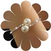 Cybche Braccialetto con perle e strass in stile bohémien, braccialetti da tennis in oro con zirconia cubica, regolabile, braccialetto aperto con perle da sposa e da sposa, braccialetti da polso per