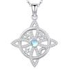 Friggem Collana di Nodi delle Streghe in Argento Sterling 925 per Donna Ragazze, Collana con Ciondolo Pietra di Luna Celtica Nodo per Donne Gioielli (G-Collana Nodi delle Streghe)