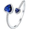 Seleneva Anello regolabile con pietre portafortuna a forma di cuore, con cristalli di zirconia, per donne e ragazze, regalo di compleanno per mamma, figlia, fidanzata, nipote, sorella, fidanzate, Rame