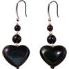 Wizock Orecchini pendenti in argento Sterling 925 con agata nera, ossidiana a forma di cuore, per donne, alla moda, protezione energetica, gioielli fatti a mano