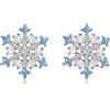 EVER FAITH Orecchini Invernale 925 Argento Fiore Fiocco di Neve Zirconia cubica a lobo