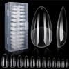 Songella Unghie Finte Acrilico Full Cover Nail Tip Unghie 12 Taglie Corta Mandorla Tips in Gel Trasparenti per Saloni di Manicure Nail Art Design 504 Pezzi