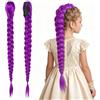 XETHI Extension Capelli Viola Chiaro per Trecce | Extension Coda di Cavallo con Pinza a Artiglio | Coda di Cavallo Sintetica Viola per Ragazze, Outfit Festival, Street Dance e Cosplay