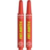NYX Professional Makeup Fat Matte Smooth Color Lipstick Rossetto Matte Pigmentato Tonalità 03 Coral Cuddlin' Labbra Morbide Vellutate Effetto Levigante Texture Soffice Formato Click Stick - 2 Rossetti