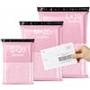 Brysalis 50 Pcs Buste per Spedizioni Tessile, Autoadesive Sacchetti Spedizione, Impermeabili Busta Postali Plastica, Opaqui Pochette per Spedizioni Postali per Scarpe, Libri(Rosa, S-20, M-20, L-10)