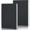 Yarotm Quaderno A4 Fogli Bianchi - Blocco Note Vuoto - 2 pezzi 21x29cm Nero con Copertina Rigida Neri, Quaderni da Viaggio, Quaderno per Schizzi - Taccuino Pagine Bianche Quaderno a Spirale A4