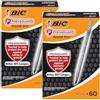 Bic Inc 120 penne a sfera Bic Round Stic, corpo antimicrobico permanente, scrive il 90% più a lungo e impugnatura morbida e confortevole, pennino in tungsteno, medio 1,0 mm, inchiostro nero
