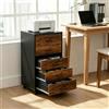 anrekl Cassettiera Scrivania con 5 Cassetti, 4 Ruote con Blocco, Cassetto Sotto Scrivania per Ufficio, Stampante e Documenti, Soggiorno, Camera da Letto, 40×40×69cm