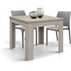 PAZZO DESIGN tavolo Allungabile Sabine, Olmo Perla, Nobilitato Melaminico, Cucina, Sala Da Pranzo, Soggiorno, Made in Italy, 90x90 cm - id_1903
